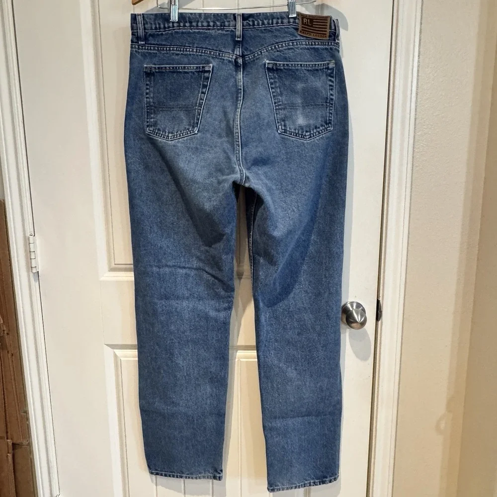 Polo Jeans Co Ralph Lauren 38x34 Relaxed Blue Denim Jeans Mens Classic‎ Fit